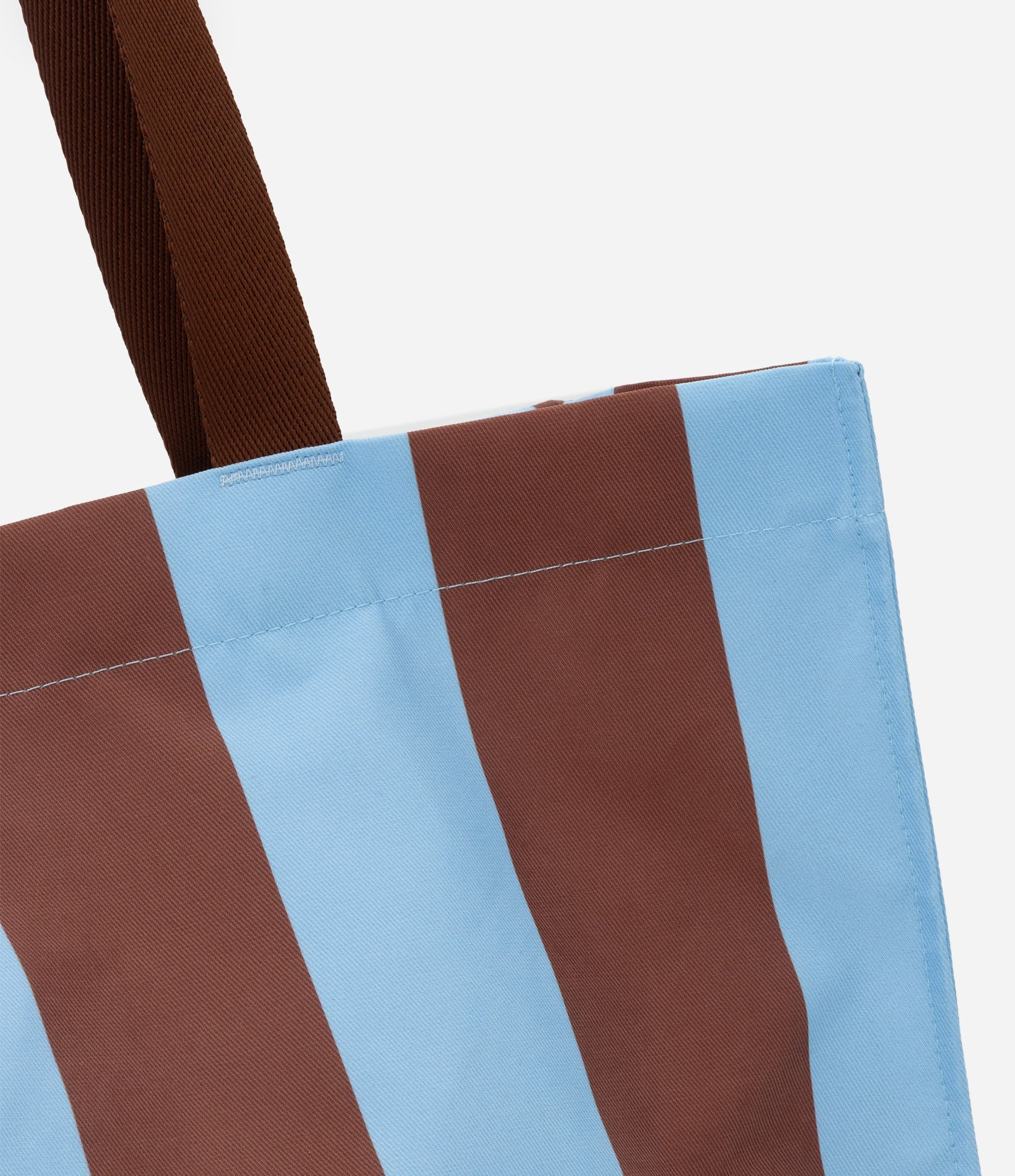 Bolsa Shopper Listrada com Nécessaire Destacável Azul/Marrom 4