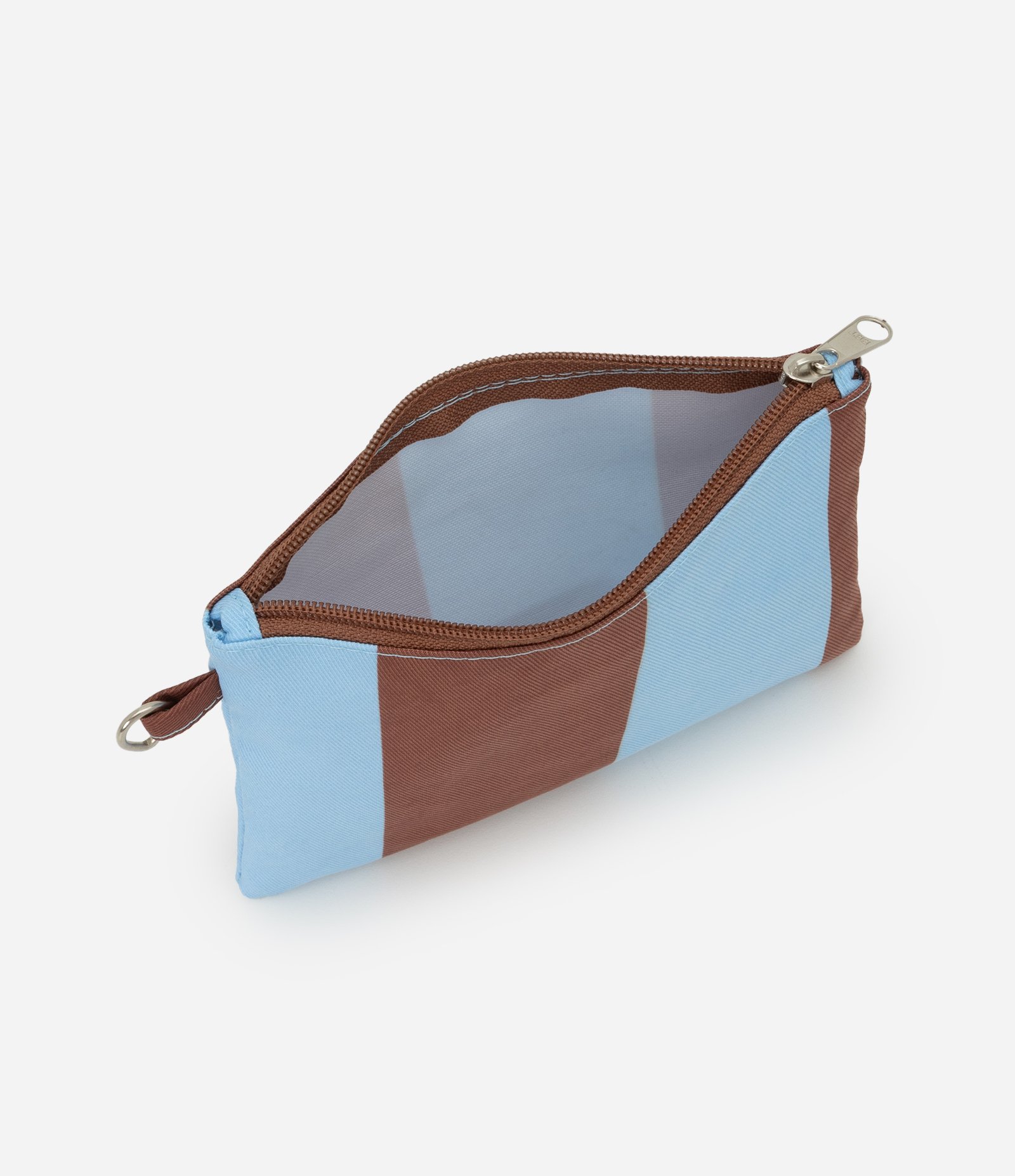 Bolsa Shopper Listrada com Nécessaire Destacável Azul/Marrom 7