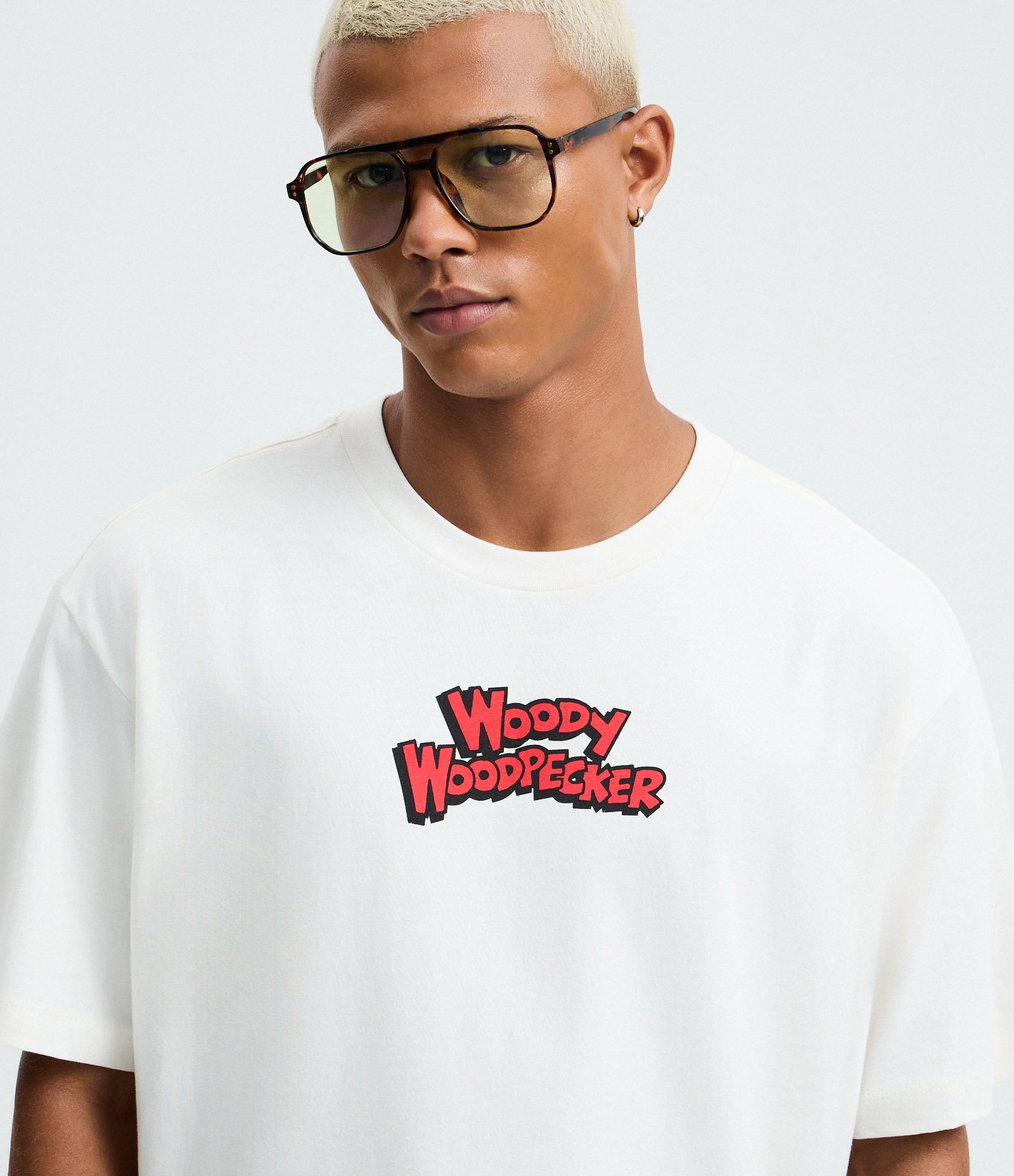 Camiseta Boxy em Algodão com Estampa do Pica-Pau Branco 4