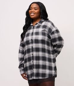 Camisa Xadrez Fio Tinto Manga Longa Curve & Plus Size