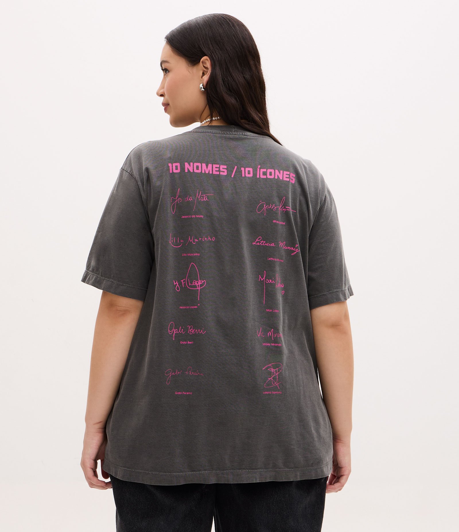 Camiseta Alongada em Algodão Tyle Has No Size Curve & Plus Size Preto 3