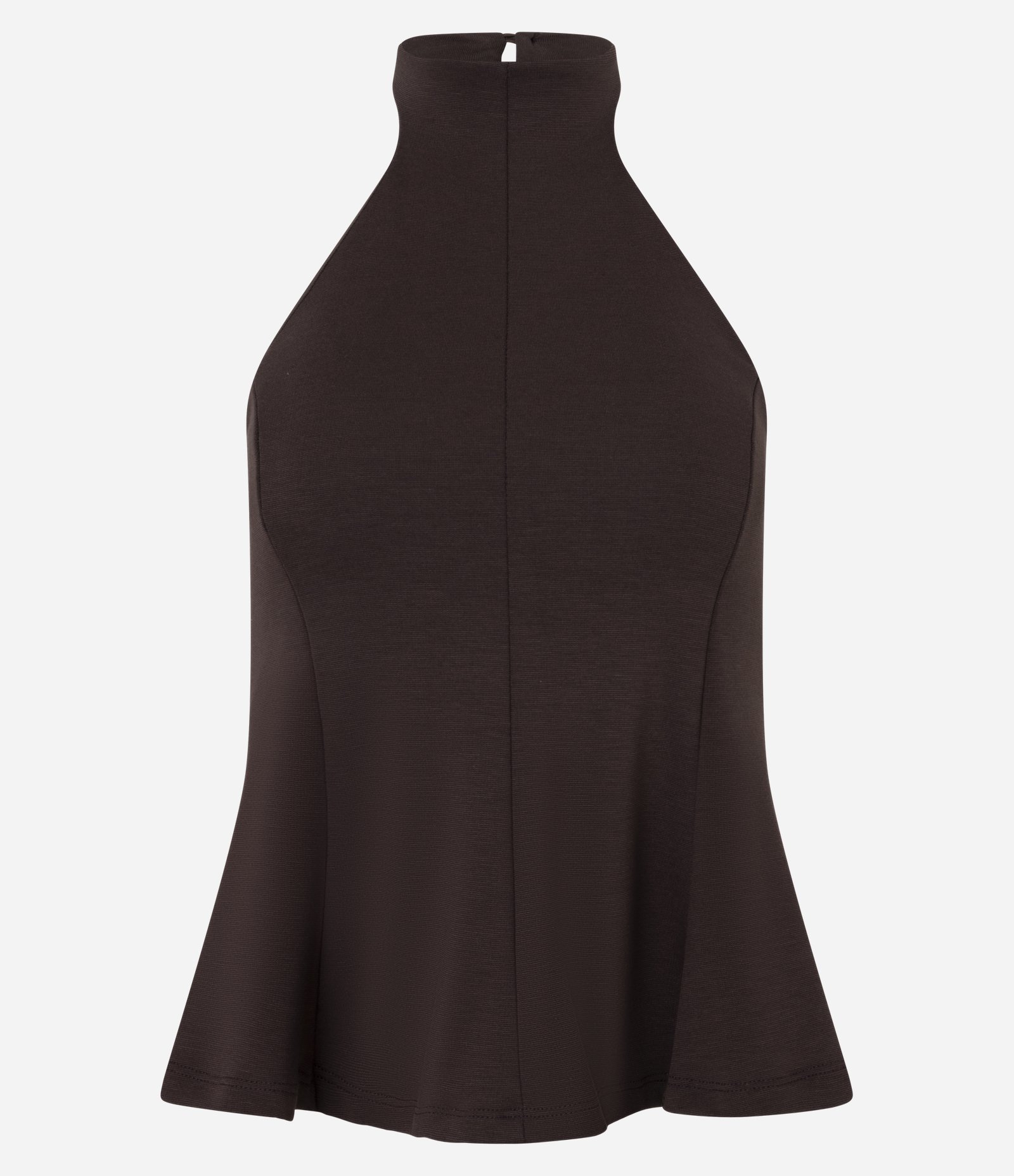 Blusa Peplum de Frente Única em Viscose Marrom 5