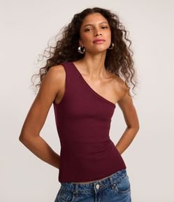 Blusa em Ombro Único com Textura