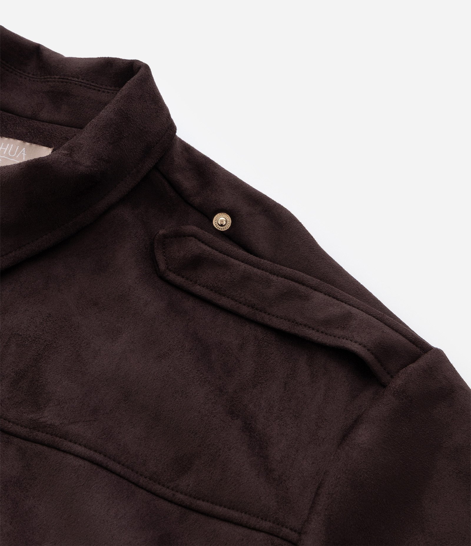 Jaqueta Bomber em Suede com Modelagem Balonê Curve & Plus Size Marrom 5