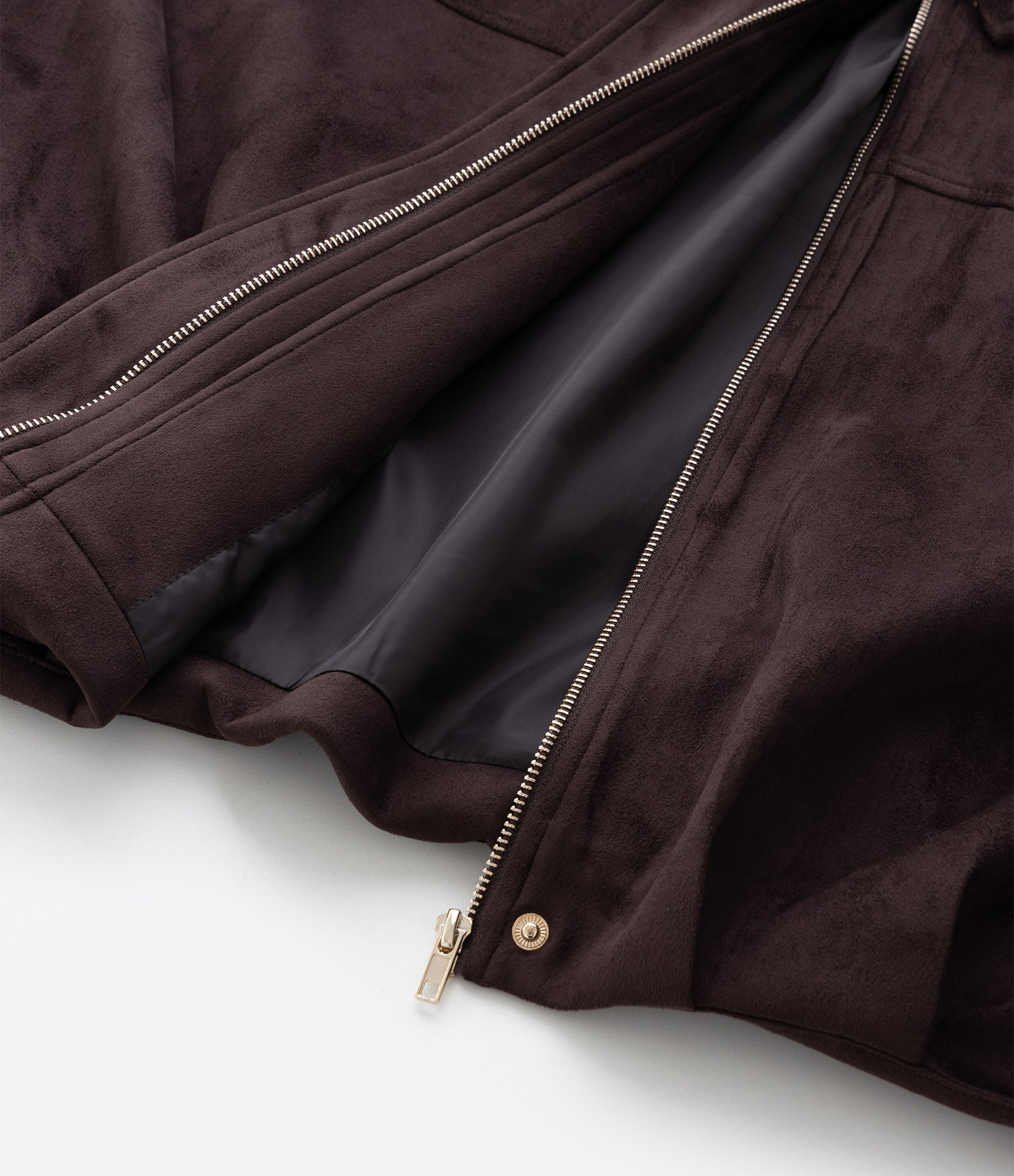 Jaqueta Bomber em Suede com Modelagem Balonê Curve & Plus Size Marrom 6