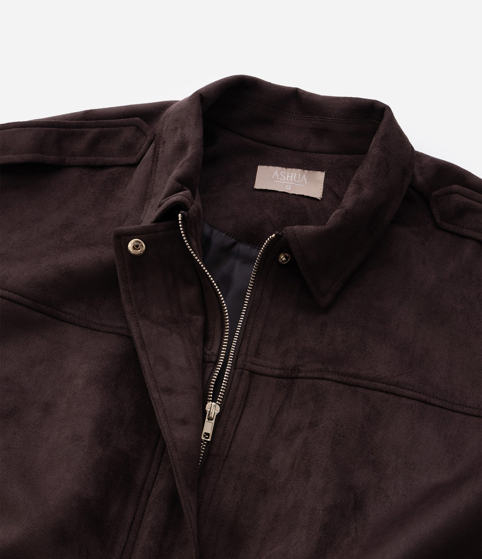 Jaqueta Bomber em Suede com Modelagem Balonê Curve & Plus Size Marrom 7