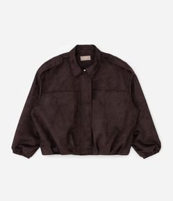 Jaqueta Bomber em Suede com Modelagem Balonê Curve & Plus Size