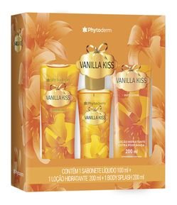 Kit Kit Phytoderm Vanilla Kiss Body Splash 200ml + Loção Hidratante 200ml + Sabonete Líquido 100ml