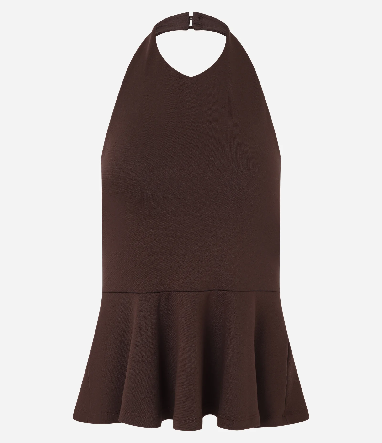 Blusa Frente Única com Peplum Marrom 5