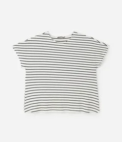 Blusa Regular em  Viscolycra com Estampa de Listras Curve & Plus Size