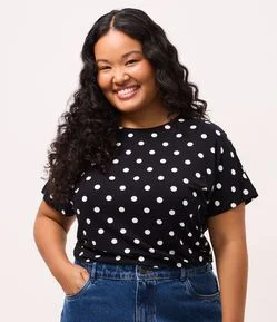 Blusa em Viscolycra com Estampa Poá