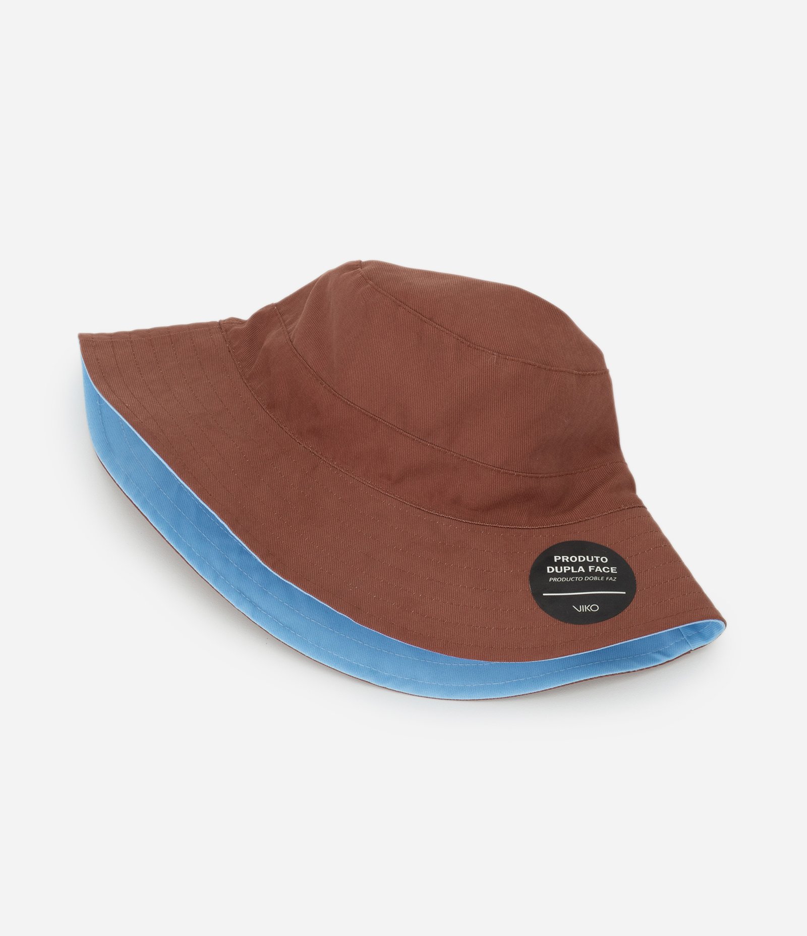 Chapéu Bucket Infantil com Dupla Face Azul/Marrom 2