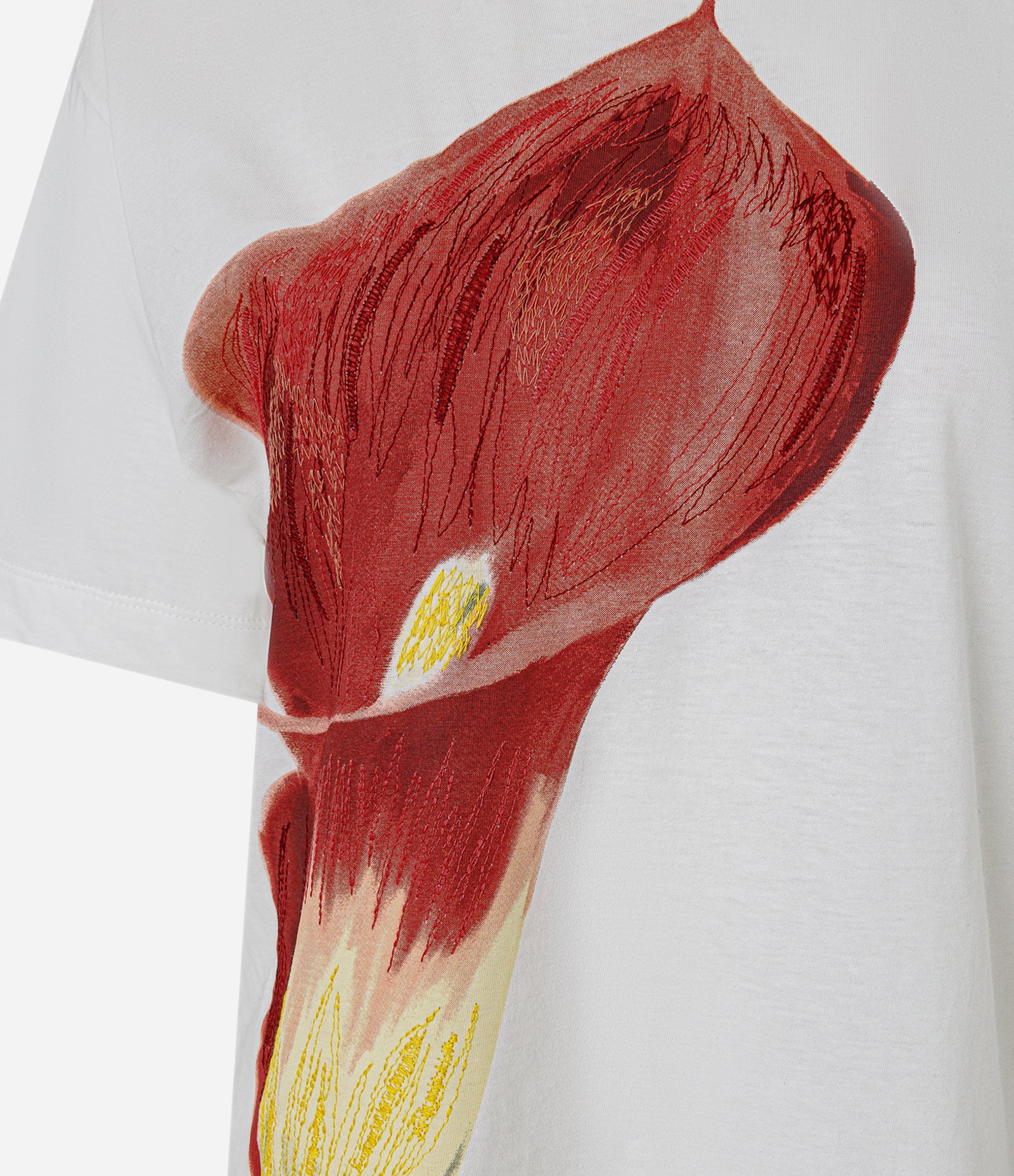 Blusa Boxy com Estampa Floral com Costura Aparente Branco 2