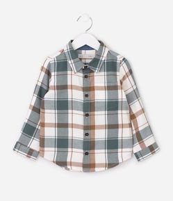 Camisa Infantil em Flanela com Estampa Xadrez – Tam 1 a 6 Anos
