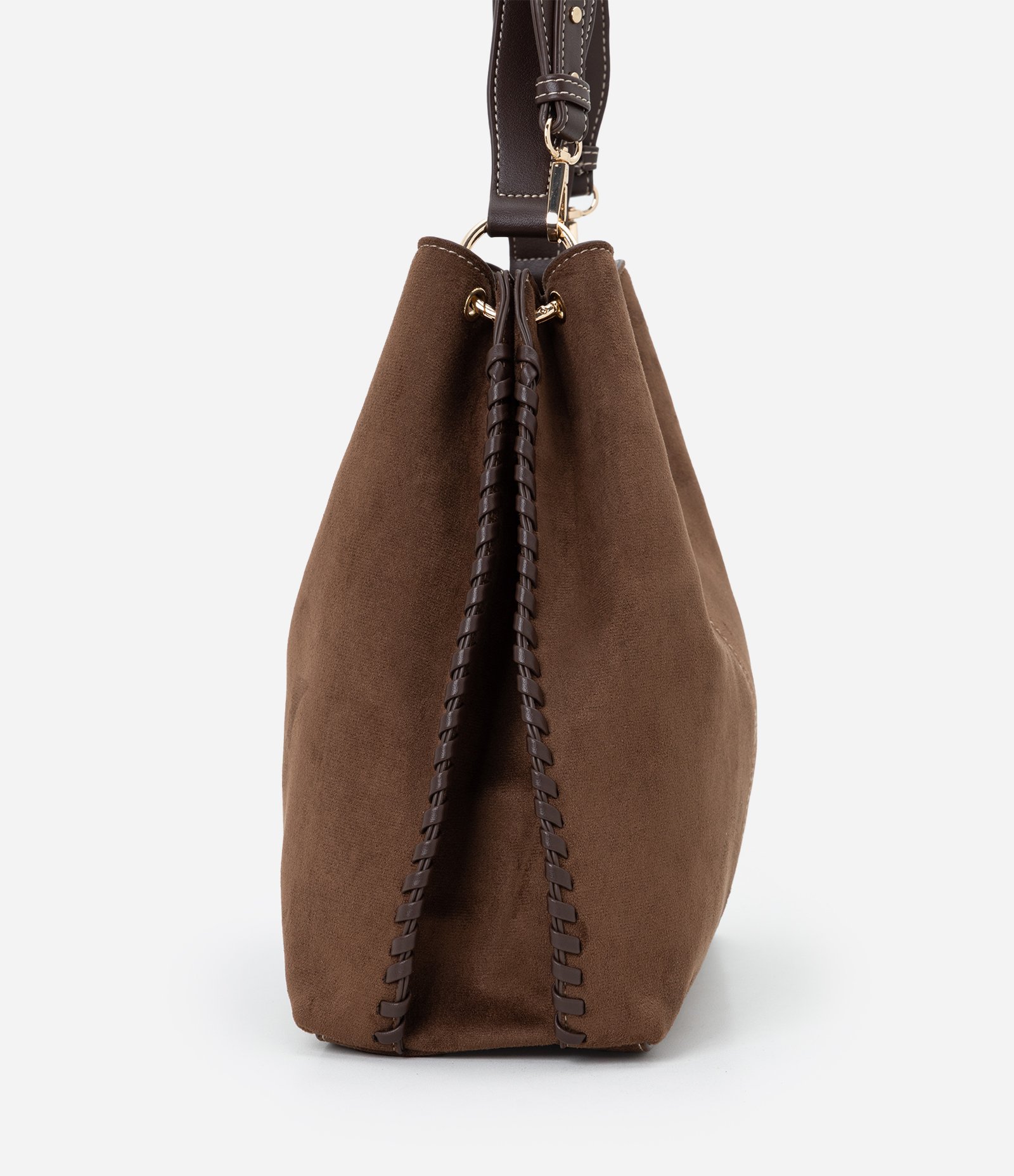 Bolsa Hobo Grande em Suede com Alça Longa Removível Marrom 2