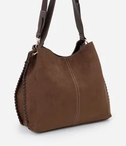 Bolsa Hobo Grande em Suede com Alça Longa Removível