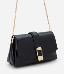Bolsa Transversal Média em PU Estruturado com Corrente