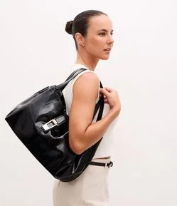 Bolsa Shopper Grande em PU Texturizado