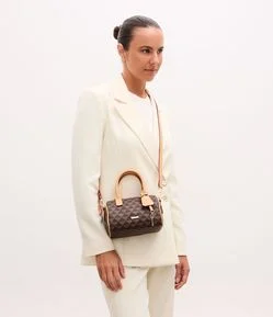 Bolsa Pequena Estruturada com Estampa Triângulos