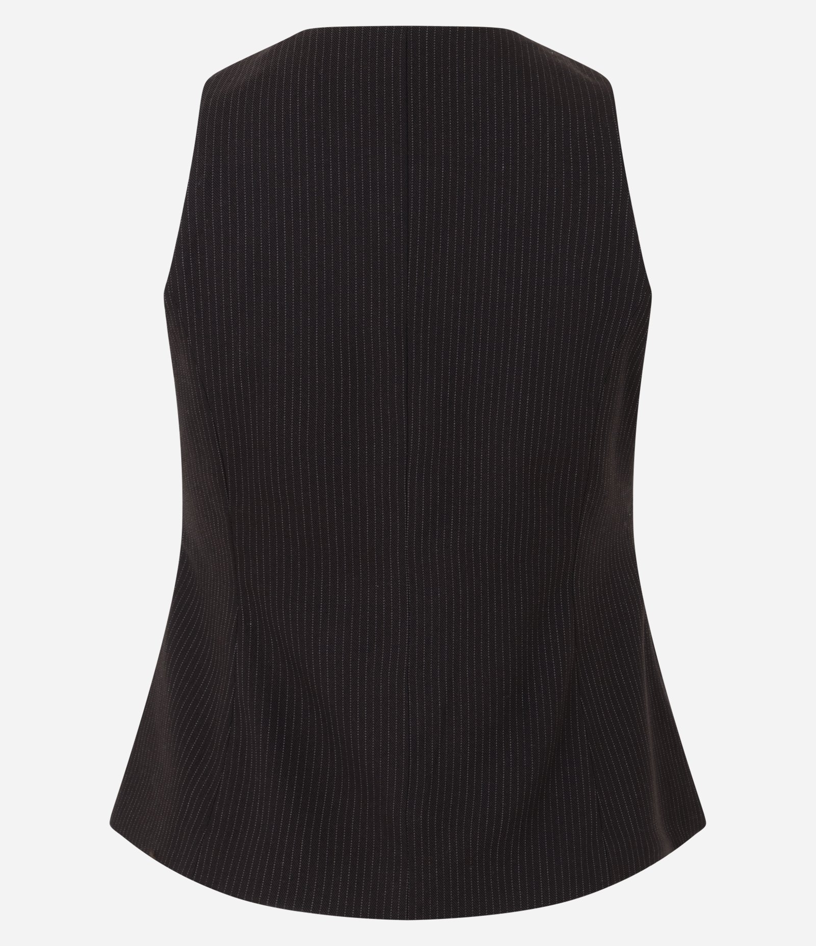 Colete Alfaiatado Risca de Giz Marrom 3