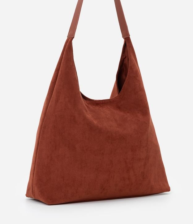 Bolsa Hobo Grande em Suede com Alça Contrastante Vermelho - Lojas Renner