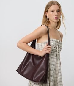 Bolsa Hobo Grande em PU com Alça Longa