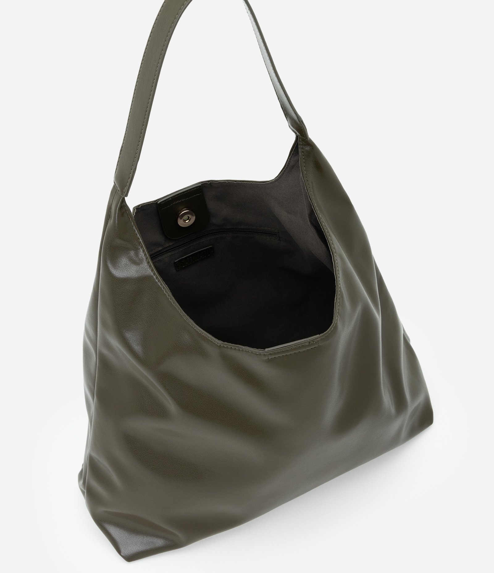 Bolsa Hobo Grande em PU com Alça Longa Verde 4