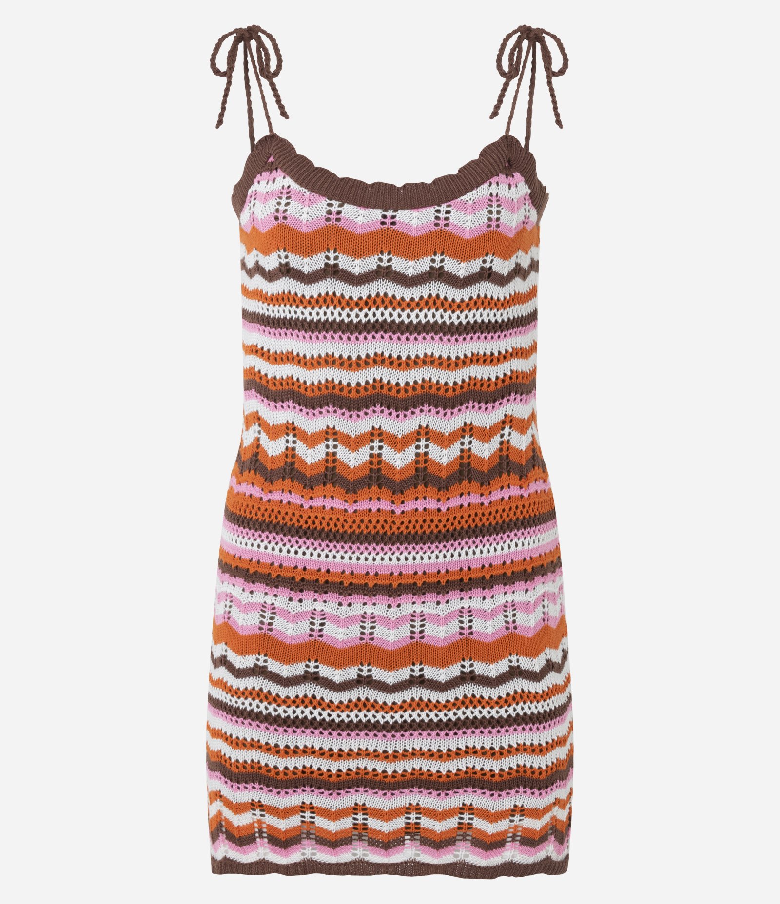 Vestido Curto em Tricô com Amarração nas Alças Multicores 6