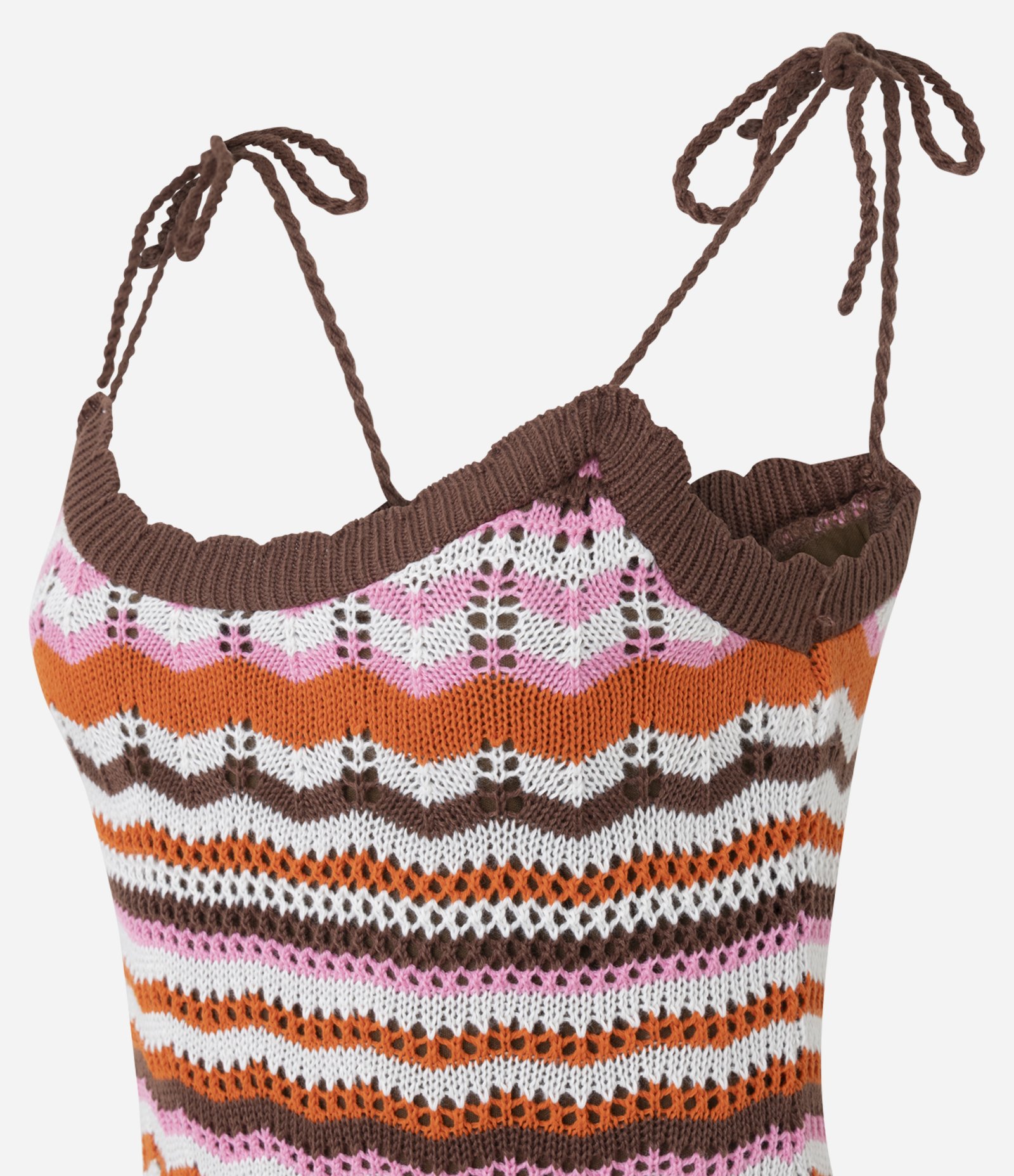 Vestido Curto em Tricô com Amarração nas Alças Multicores 7