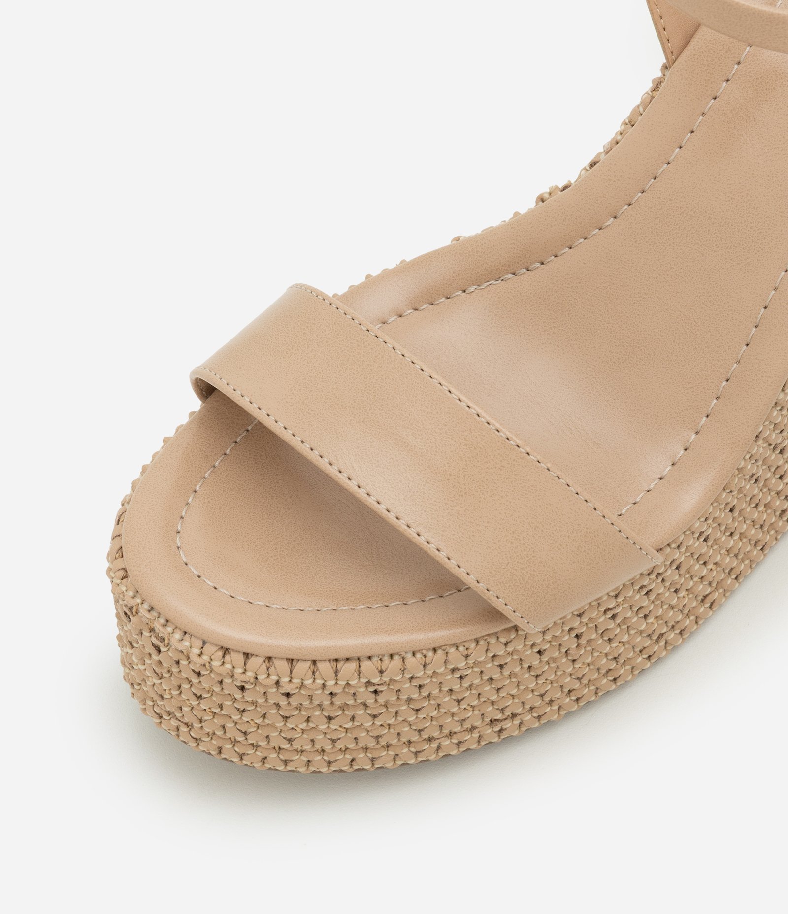 Sandália Plataforma com Salto em Salto Tresse Bege 3