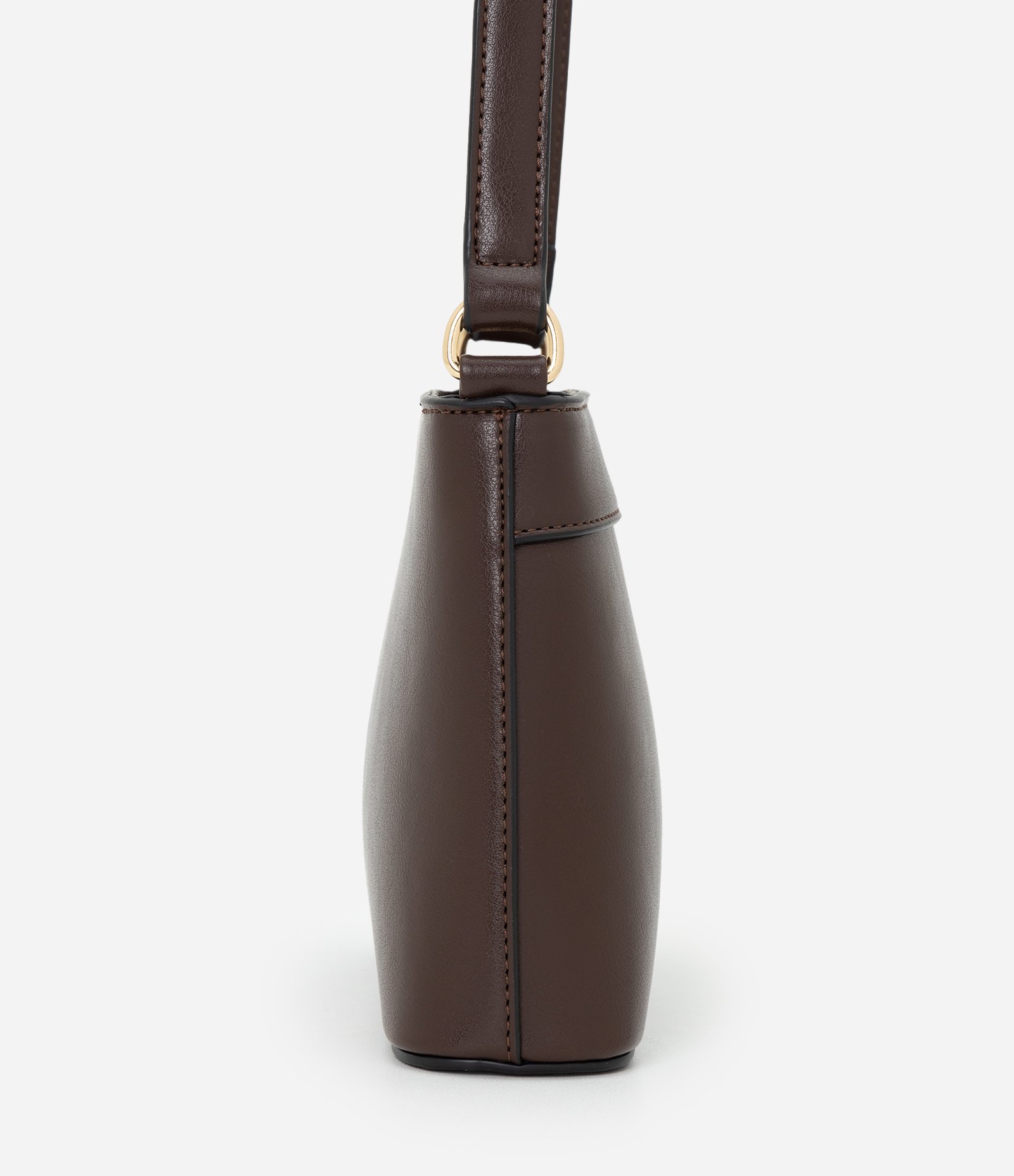 Bolsa Transversal Pequena em PU com Alça Longa Ajustável Marrom 3