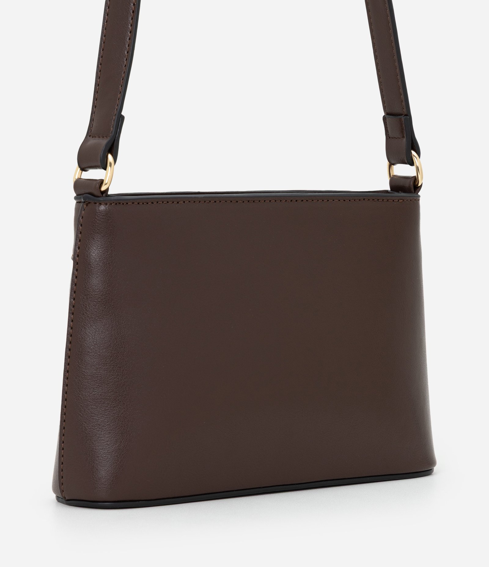 Bolsa Transversal Pequena em PU com Alça Longa Ajustável Marrom 4