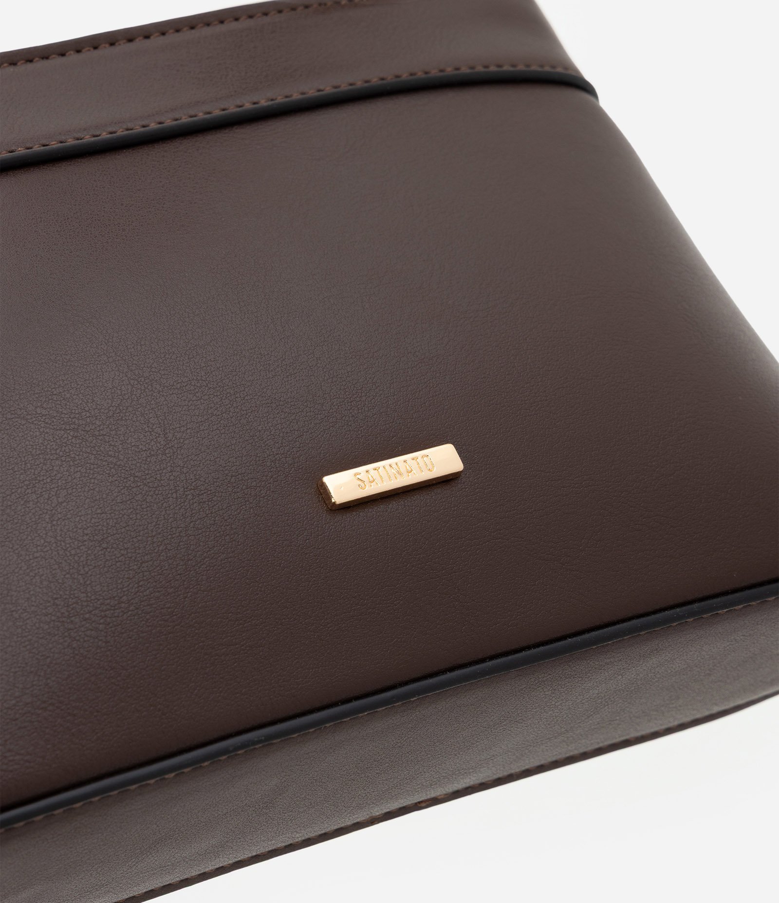 Bolsa Transversal Pequena em PU com Alça Longa Ajustável Marrom 5