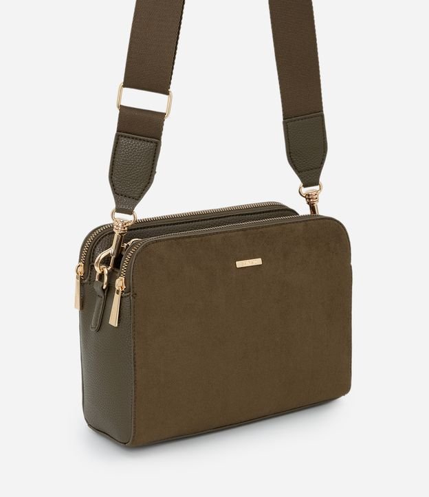 Bolsa Transversal Média em PU com Alça Larga Ajustável