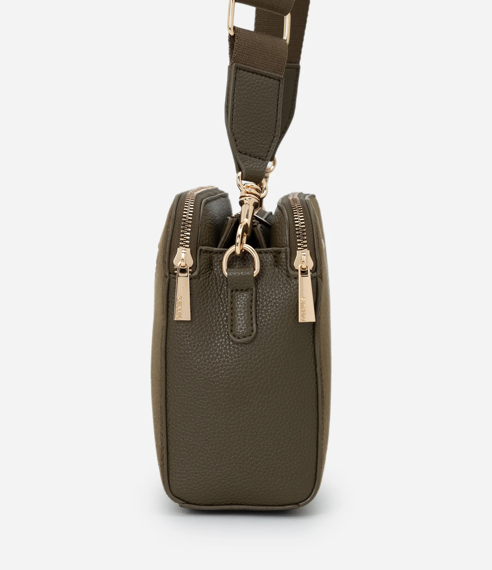 Bolsa Transversal Média em PU com Alça Larga Ajustável Verde 2