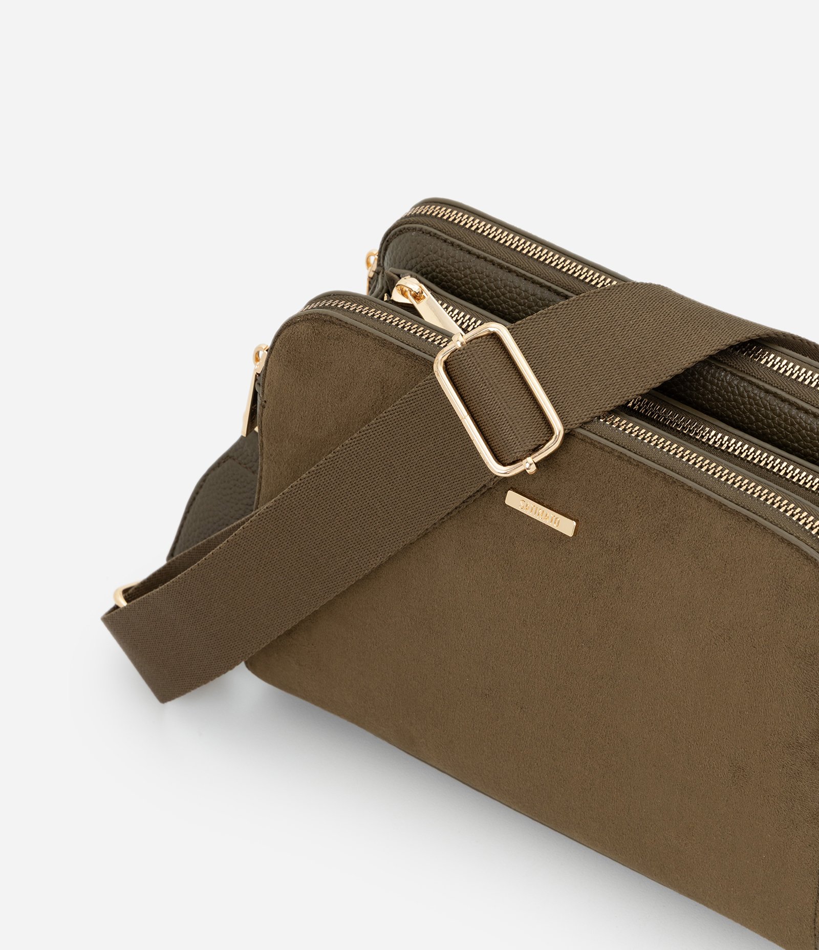 Bolsa Transversal Média em PU com Alça Larga Ajustável Verde 6