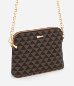 Bolsa Transversal Pequena em PU com Alça Corrente