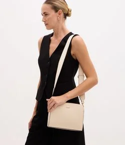 Bolsa Transversal Média em PU com Alça Larga