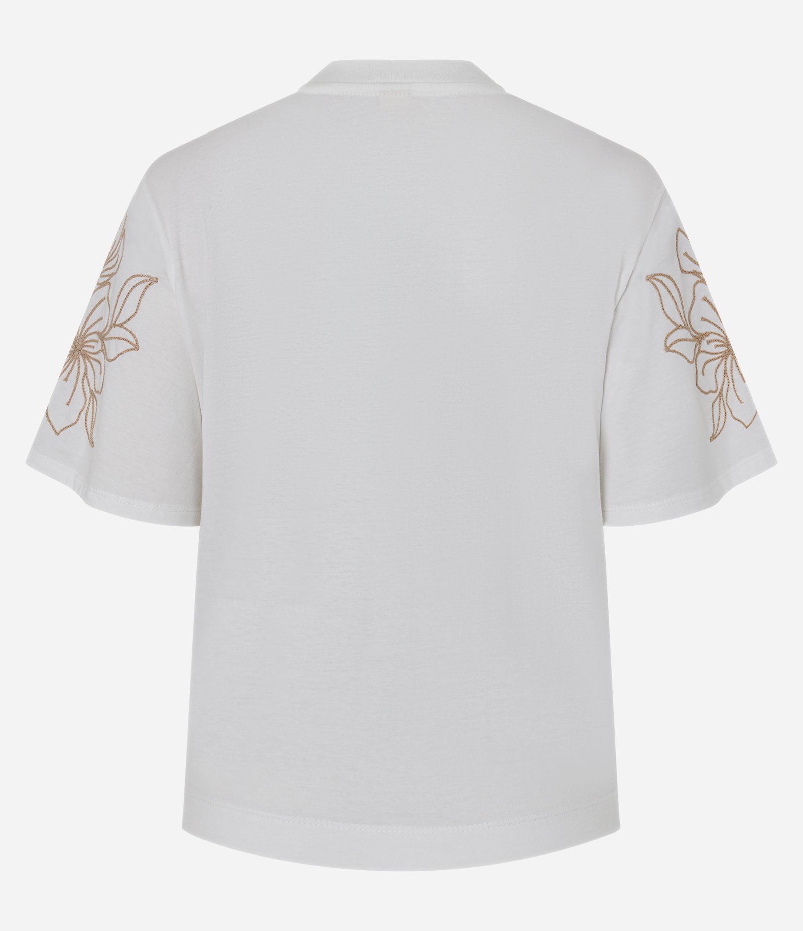 Blusa Slim em Algodão com Bordado Folhagem nas Mangas Branco 3