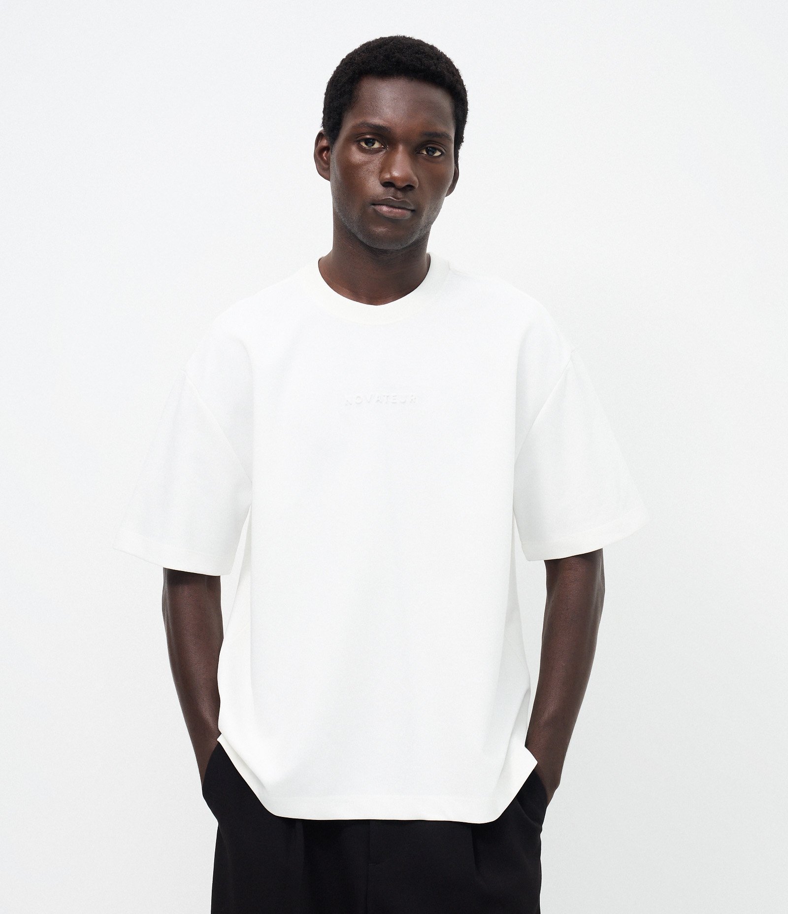 Camiseta Malha Pesada Tech Com Bordado Frontal Branco 1