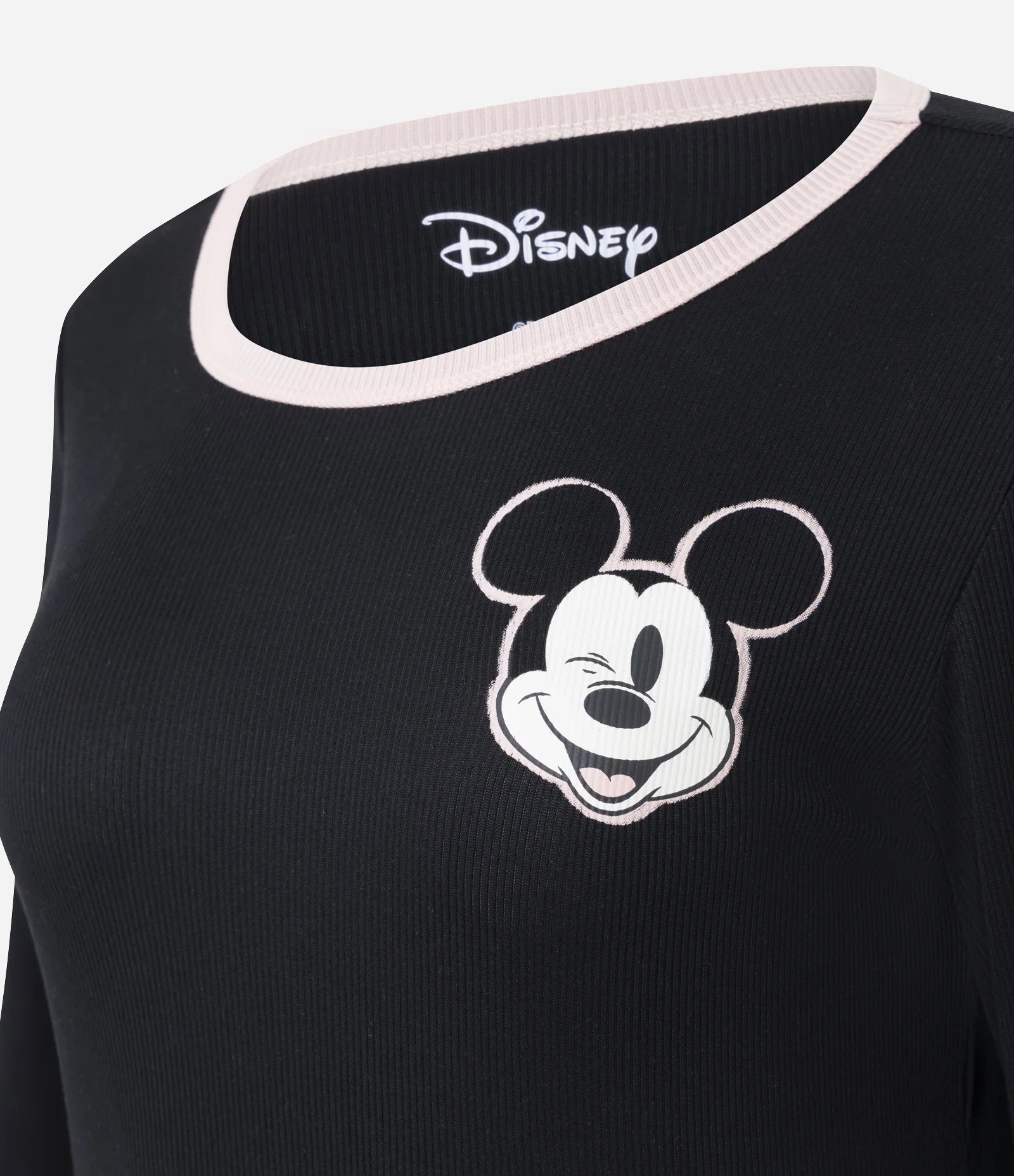 Blusa de Pijama em Ribana com Estampa Mickey Preto 2