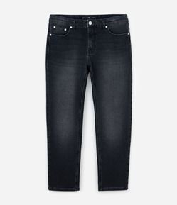 Calça Slim Cropped em Jeans com Efeito Estonado