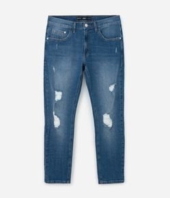 Calça Jeans Skinny Cropped com Rasgos