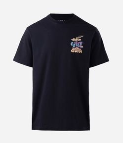 Camiseta Comfort  em Algodão com Estampa Coiote Crash And Burn