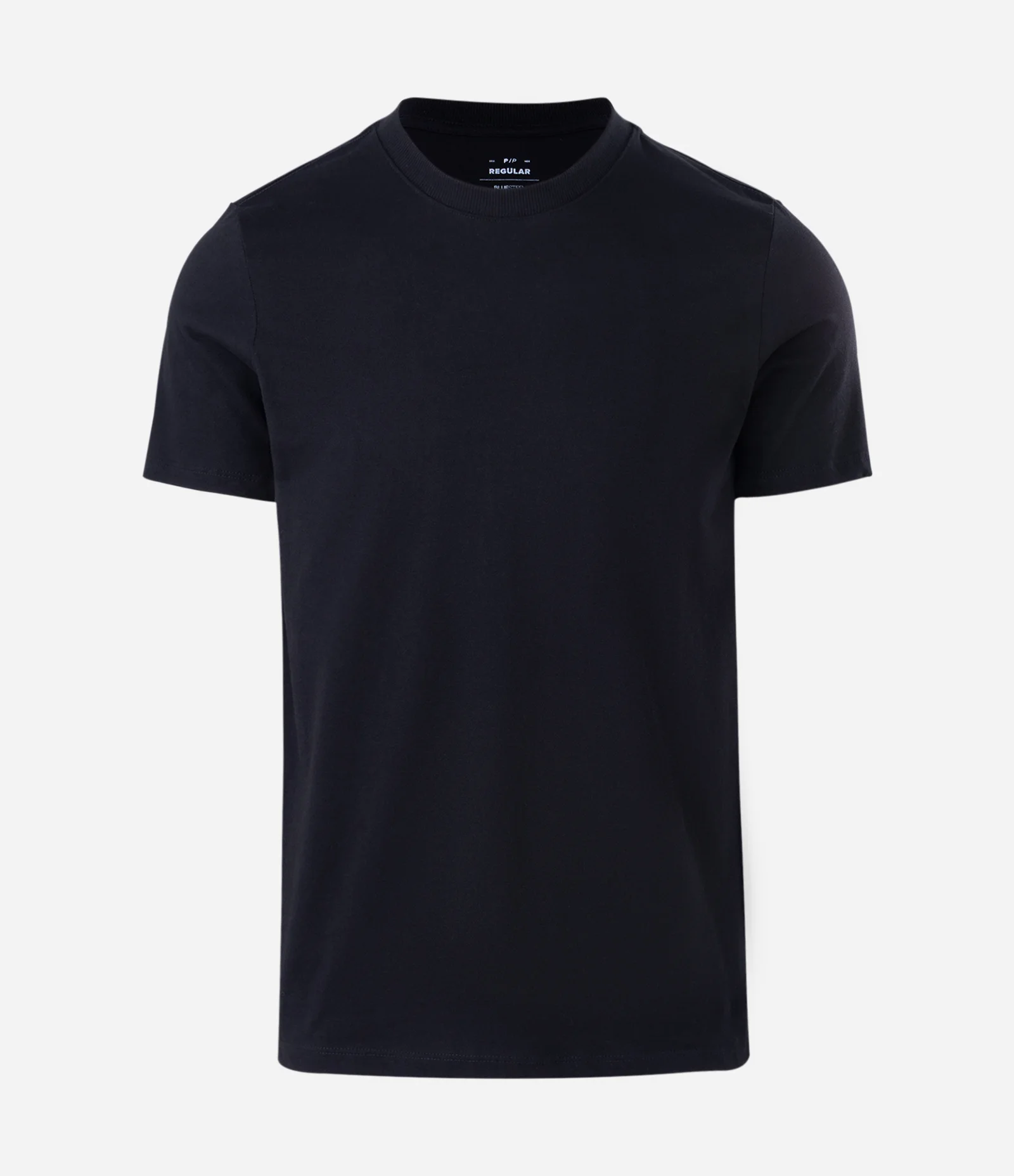 Camiseta Regular Básica em Algodão Preto 1