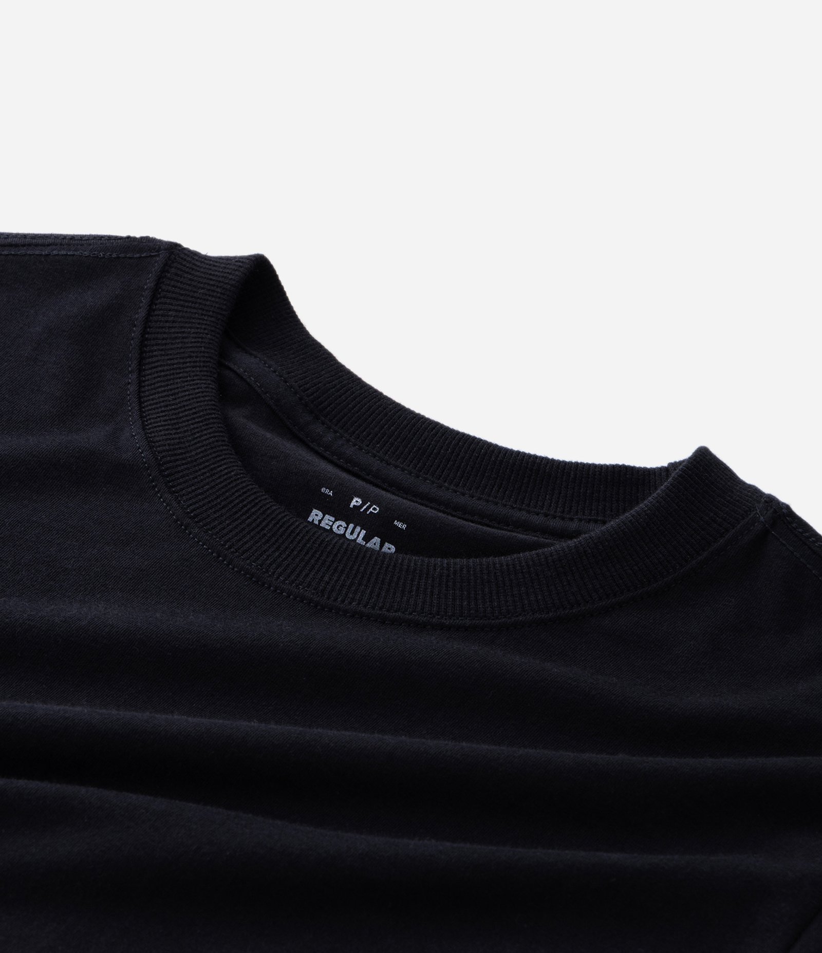 Camiseta Regular Básica em Algodão Preto 4