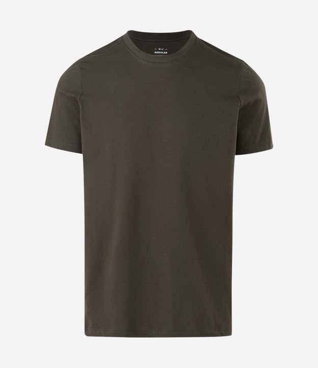 Camiseta Regular Básica em Algodão