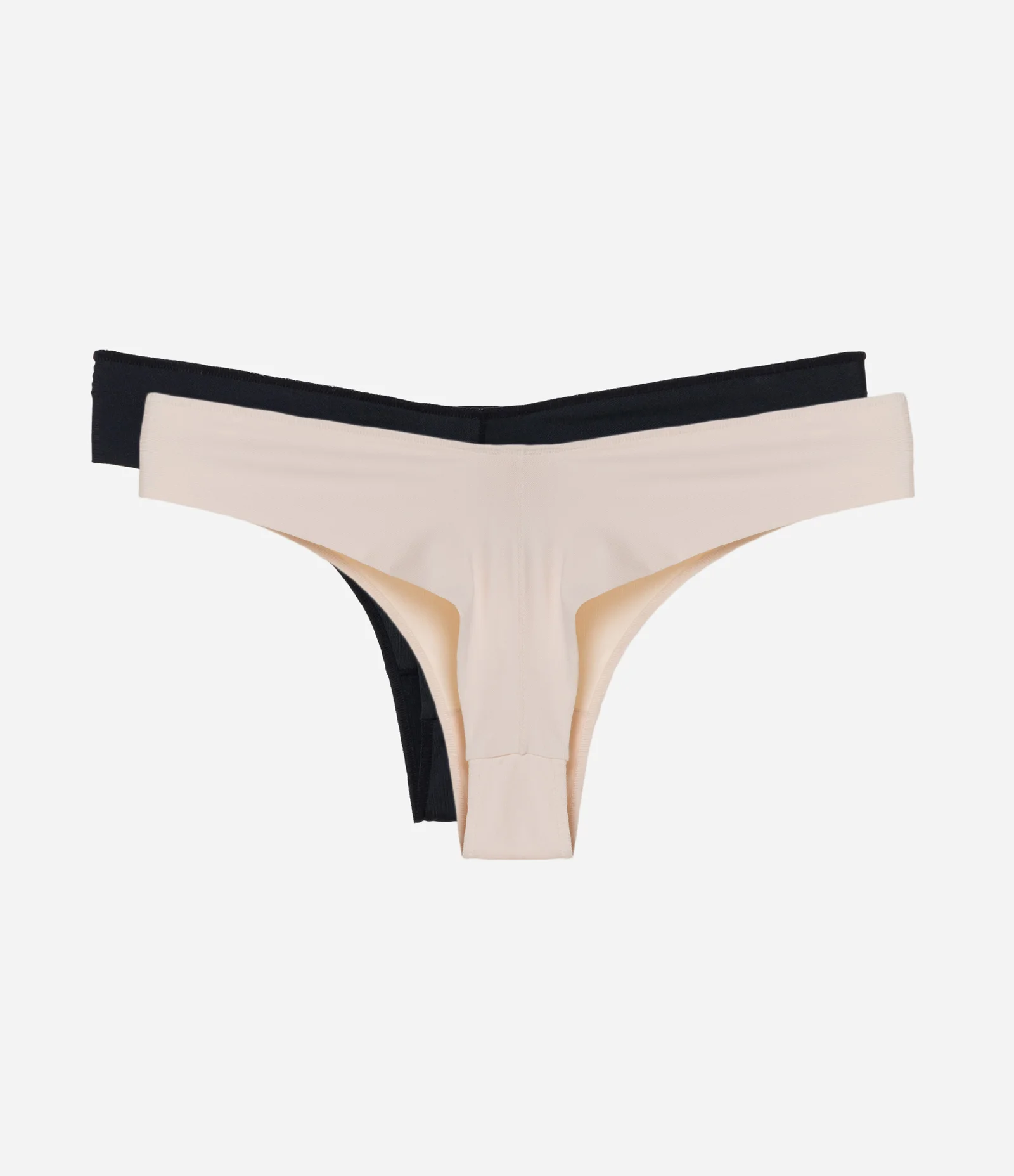 Kit 02 Calcinhas Biquíni Fio Duplo em Poliamida com Lateral Média Rosa/ Preto 2