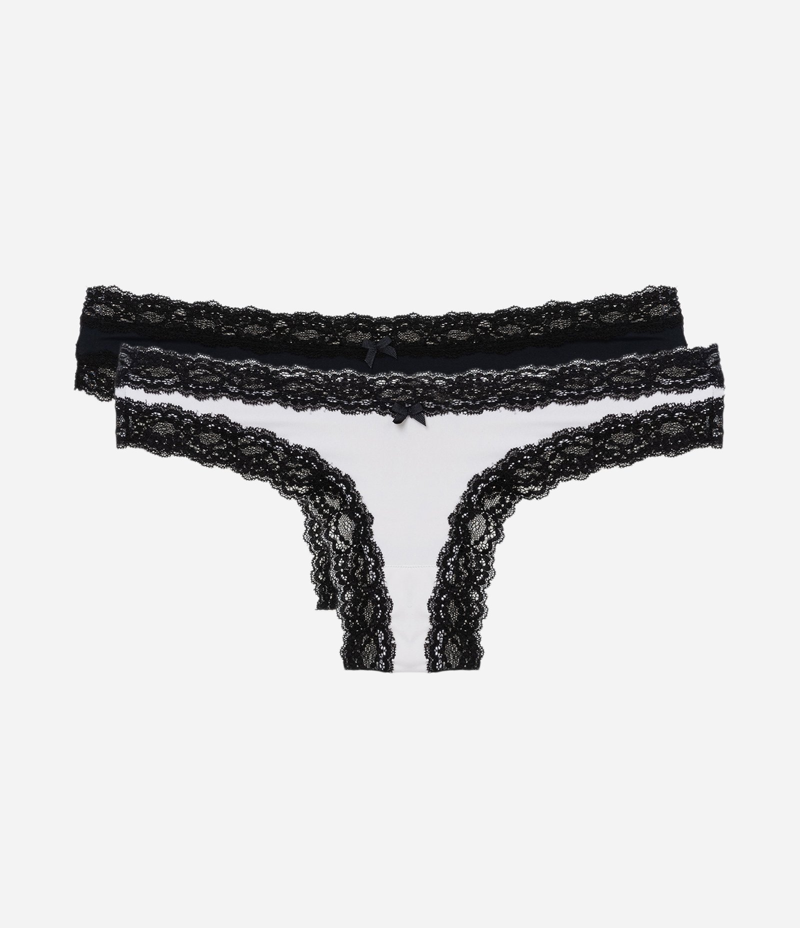 Kit 02 Calcinhas Biquíni Fio em Microfibra com Renda nas Cavas Multicores 1