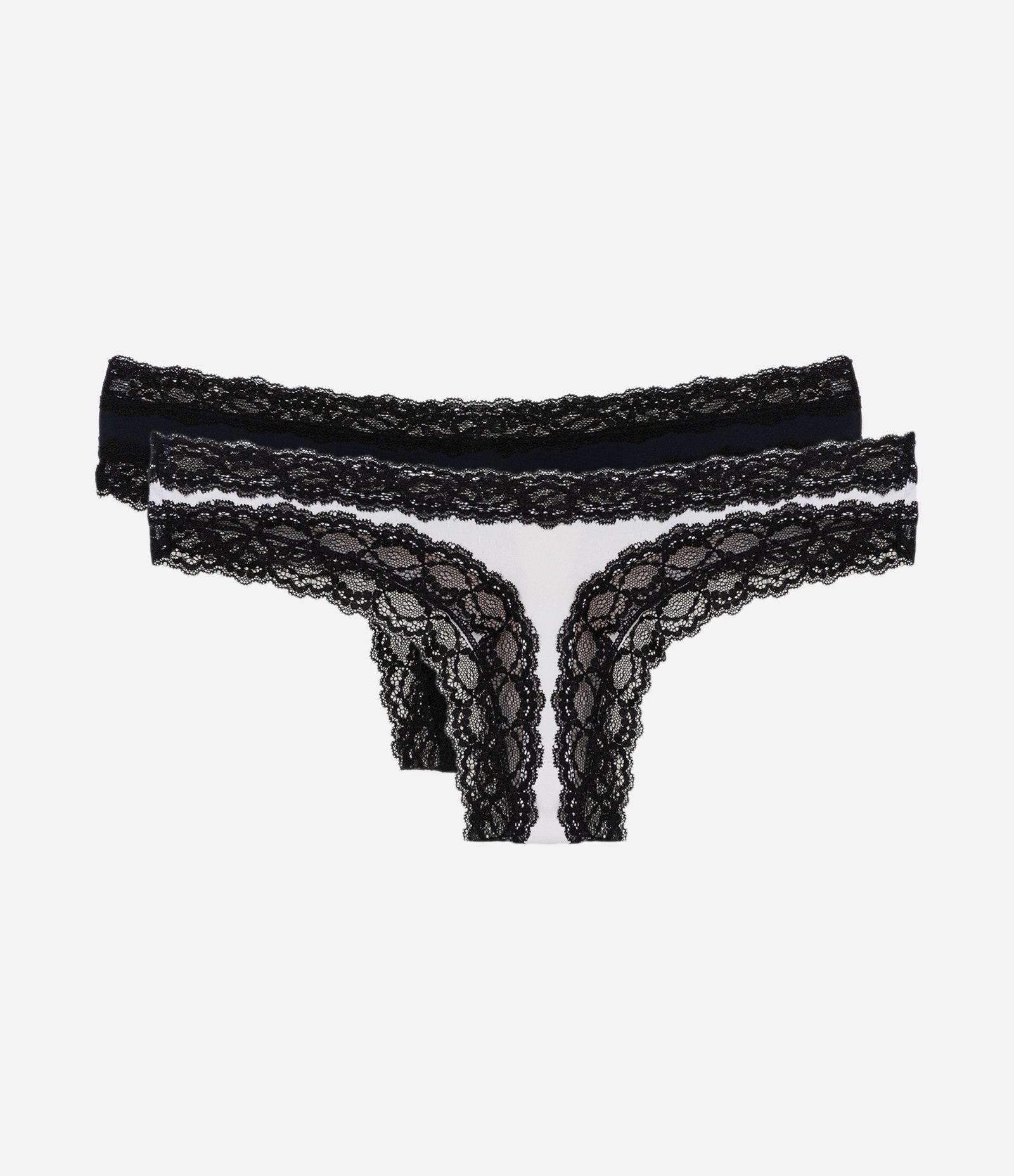 Kit 02 Calcinhas Biquíni Fio em Microfibra com Renda nas Cavas Multicores 2